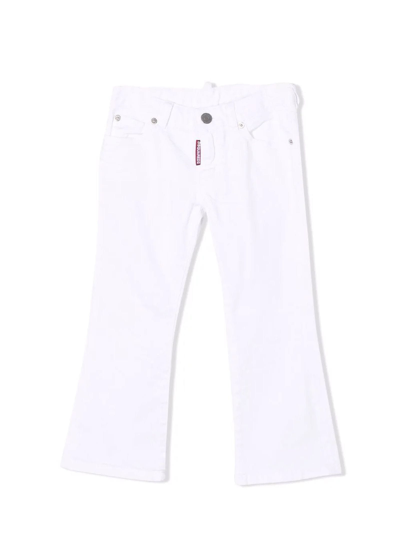 Shop Dsquared2 White Cotton Flared Jeans In Bianco