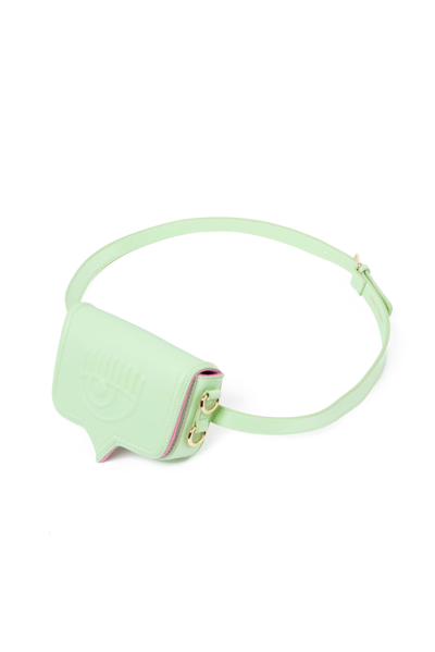 Shop Chiara Ferragni S Mini Eyelike Belt Bag In Lime Cream