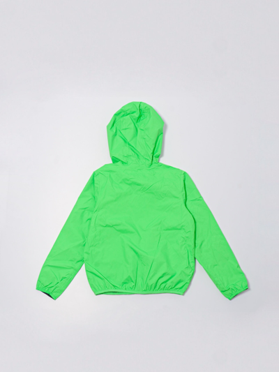 Shop K-way Jacques Plus Double Jacket In Verde Fluo-blu