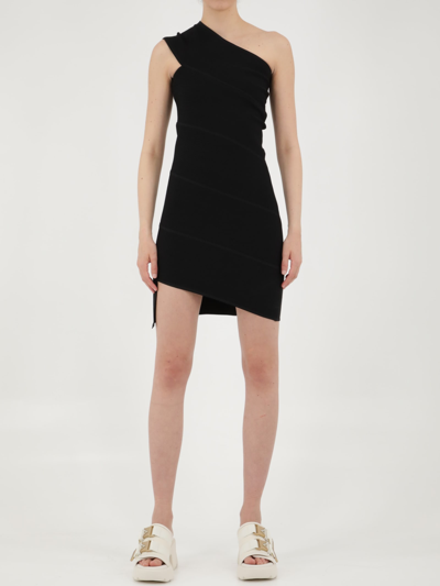 Shop Bottega Veneta One-shoulder Black Dress