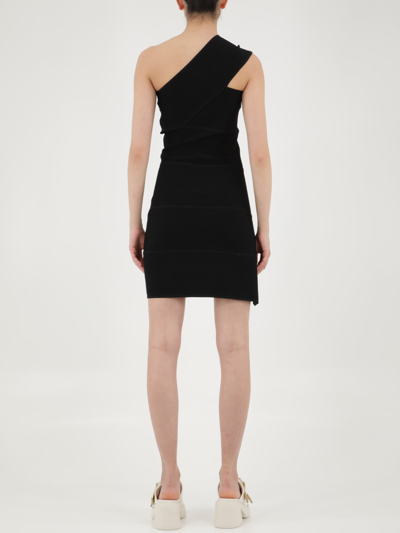 Shop Bottega Veneta One-shoulder Black Dress