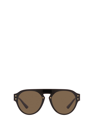 Shop Versace Ve4420 Brown Sunglasses