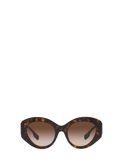 Shop Burberry Eyewear Be4361 Dark Havana Sunglasses