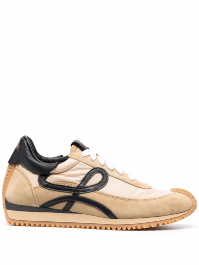 Shop Loewe Flow Run Sneakers In Gold