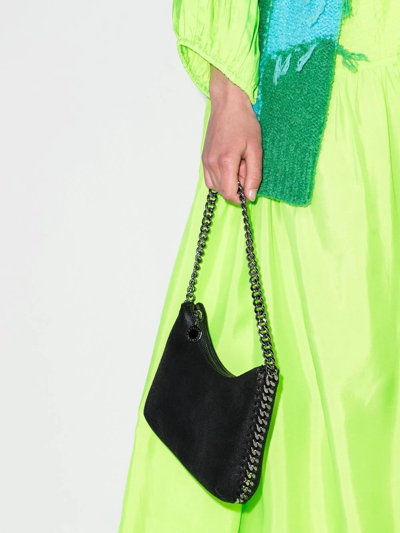 Shop Stella Mccartney Mini Falabella Zip Shoulder Bag In Black
