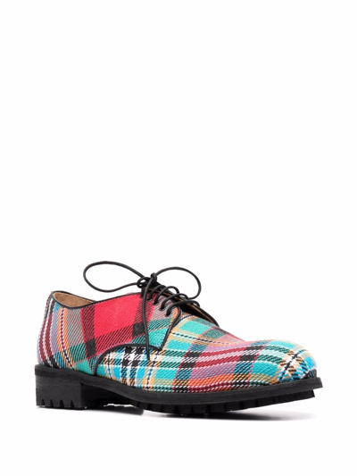 Shop Vivienne Westwood Plaid-check Print Derby Shoes In Red