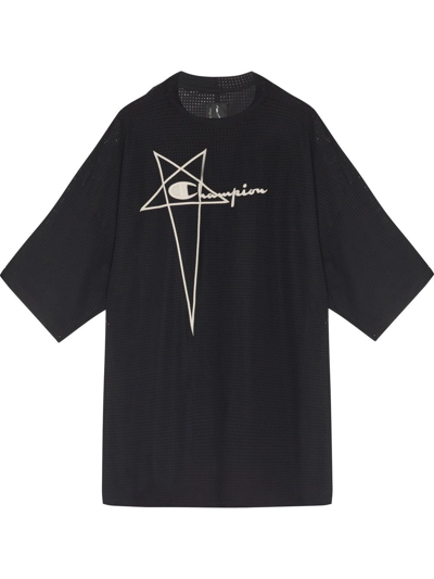 X Champion Tommy Logo Mesh T-shirt In Black