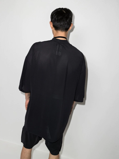 Rick Owens Drkshdw X Champion Tommy Logo Mesh T-shirt In Black