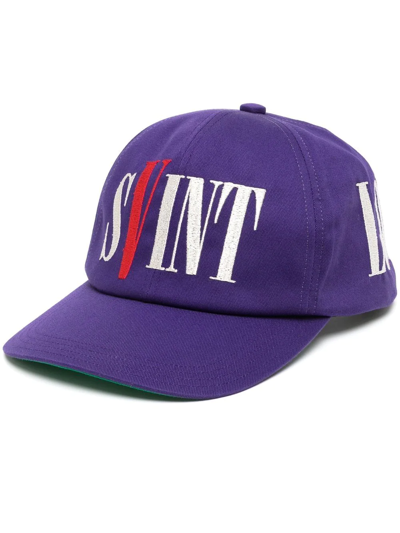 Shop Saint Mxxxxxx X Vlone Logo-embroidered Cap In Violett