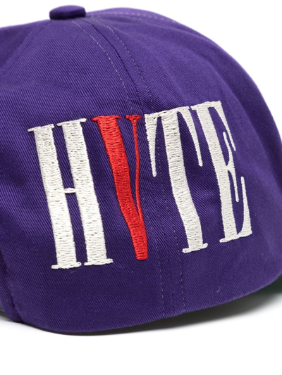 Shop Saint Mxxxxxx X Vlone Logo-embroidered Cap In Violett