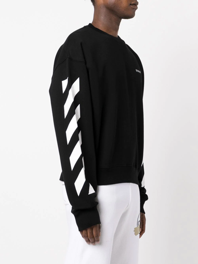 Shop Off-white Diagonal Helvetica Oversized Sweatshirt In Black