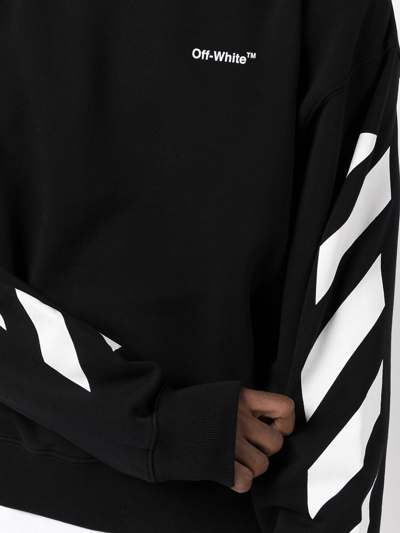 Shop Off-white Diagonal Helvetica Oversized Sweatshirt In Black