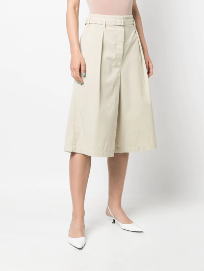 Shop Lemaire Wide-leg Knee-length Shorts In Nude