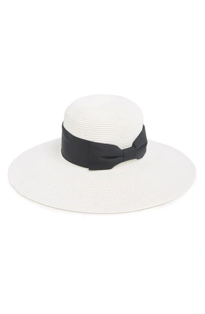 Shop Nordstrom Rack Floppy Bow Sun Hat In White Combo
