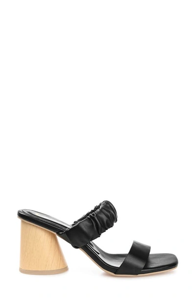 Journee Collection Open Square-toe Block Heel In Black
