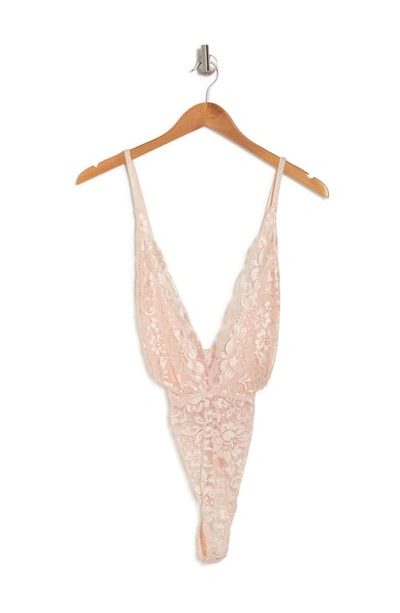 Shop Wishlist Lace Bodysuit In Blush