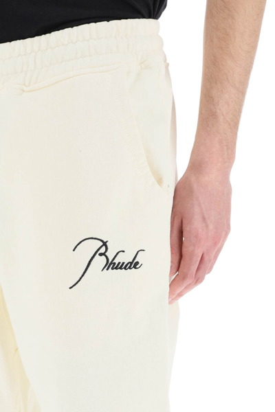 Shop Rhude Script Lounge Pants In White