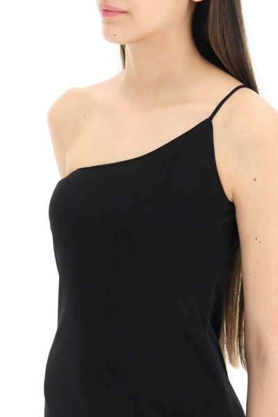 Shop Dsquared2 One-shoulder Mini Dress In Black