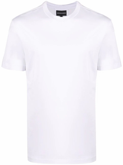 Shop Emporio Armani Men's White Viscose T-shirt