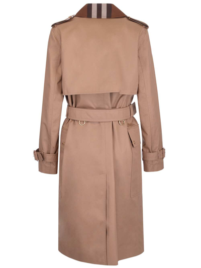 Shop Burberry Women's Beige Cotton Trench Coat