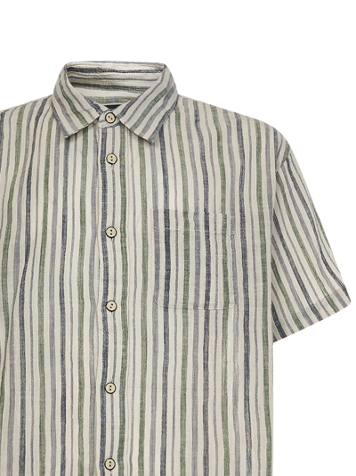 Shop Stussy Wrinkly Cotton Gauze Shirt In Multicolor