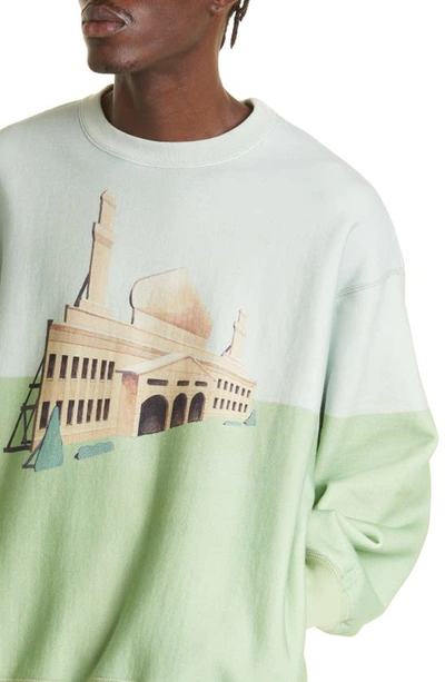 Shop Undercover C/s Palace Print Sweatshirt In Peppermint