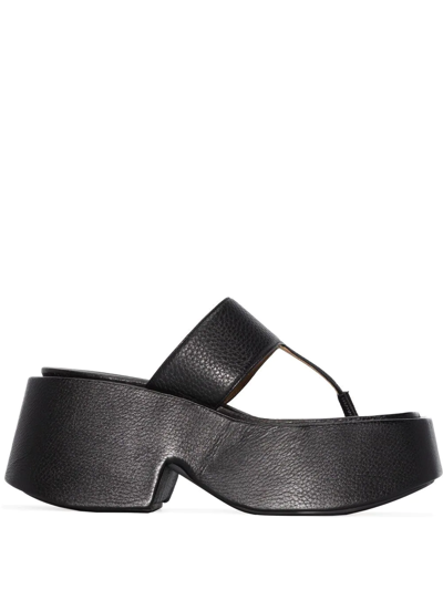 Shop Marsèll Flatform Thong Sandals In Black