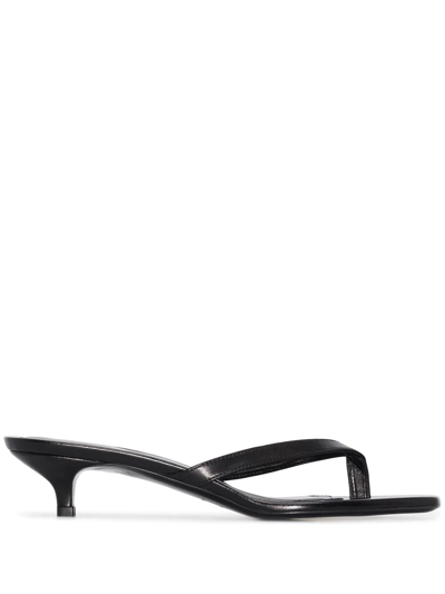 Shop Totême 40mm Kitten-heel Flip-flops In Black