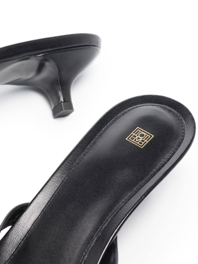 Shop Totême 40mm Kitten-heel Flip-flops In Black