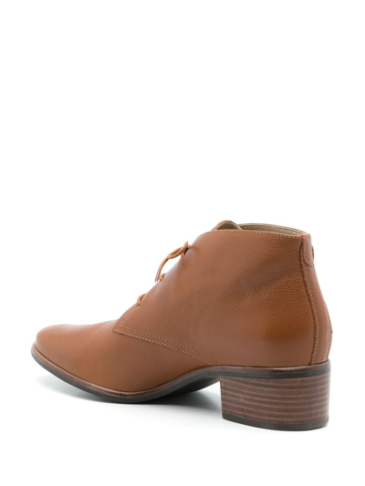 Sarah Chofakian Rizzo Leather Boots In Brown