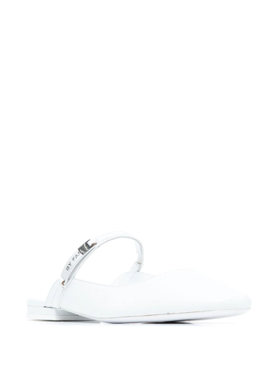 By Far Etta Flat Mules In Weiss