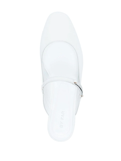 By Far Etta Flat Mules In Weiss