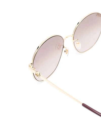 Gucci Square Tinted Sunglasses In Gold