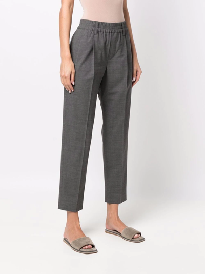 Shop Brunello Cucinelli Straight-leg Trousers In Grey