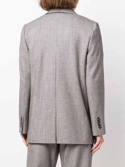 Brunello Cucinelli Check-pattern Double-breasted Blazer In White