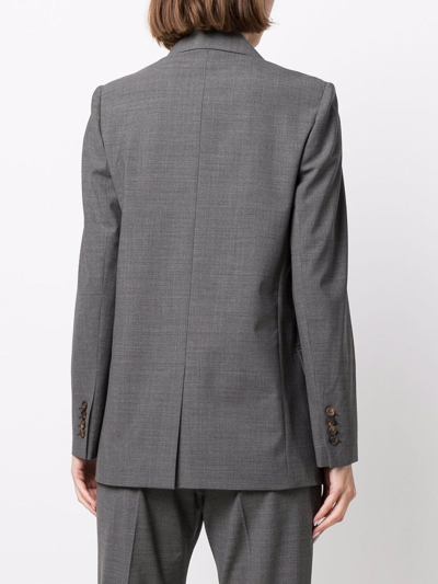 Brunello Cucinelli Chain-trim Double-breasted Jacket In Grey