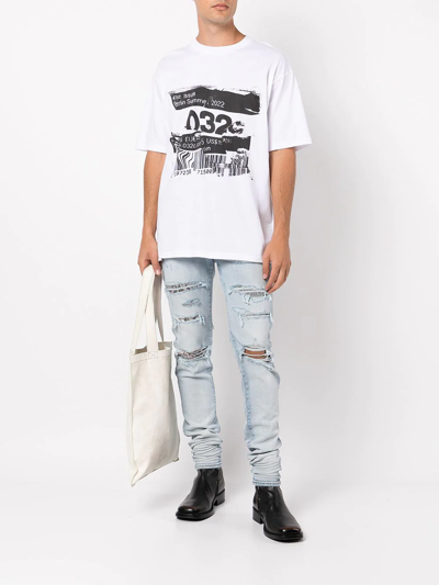 Shop 032c Graphic-print Cotton T-shirt In Weiss