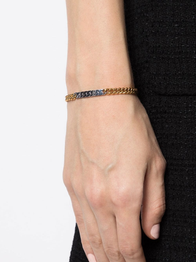 Shop Capsule Eleven Power Tag Two-tone Bracelet In Gold