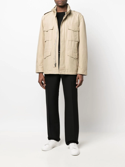 Woolrich Multi-pocket Military Jacket In Nude
