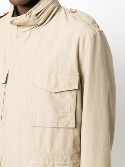 Woolrich Multi-pocket Military Jacket In Nude