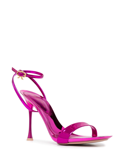 Shop Gianvito Rossi Spice Ribbon 110mm Sandals In Purple