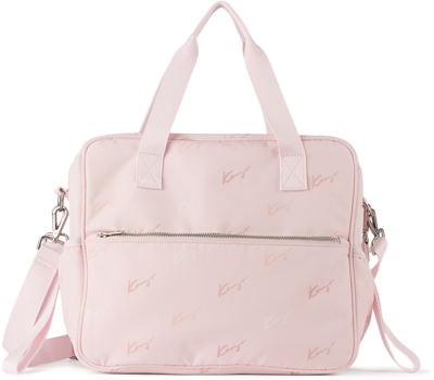 Shop Kenzo Baby Pink Logo Changing Bag & Mat Set In 44d Pink Pale