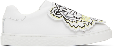 Shop Kenzo Kids White Tiger Sneakers In 10b White