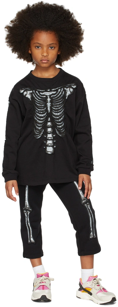 Shop Doublet Ssense Exclusive Kids Black Skull Shirring Long Sleeve T-shirt