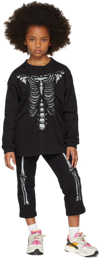 Doublet Ssense Exclusive Kids Black Skull Shirring Long Sleeve T-shirt In Black
