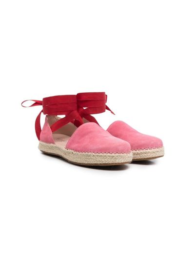 Simonetta Bi-color Suede Espadrilles In Pink