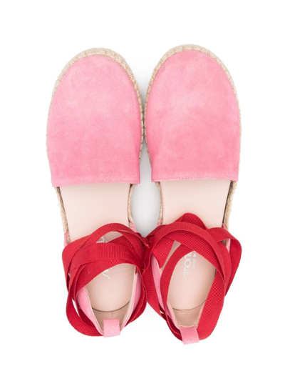 Simonetta Bi-color Suede Espadrilles In Pink