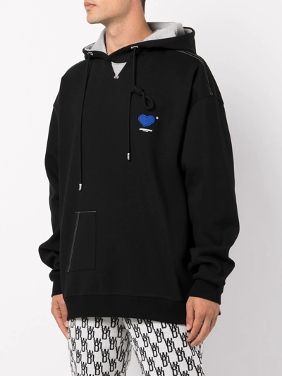 Shop Ader Error Logo-patch Drawstring Hoodie In Black