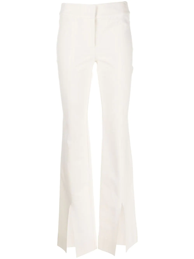Shop Derek Lam 10 Crosby Maeve Slit-hem Flared Trousers In White