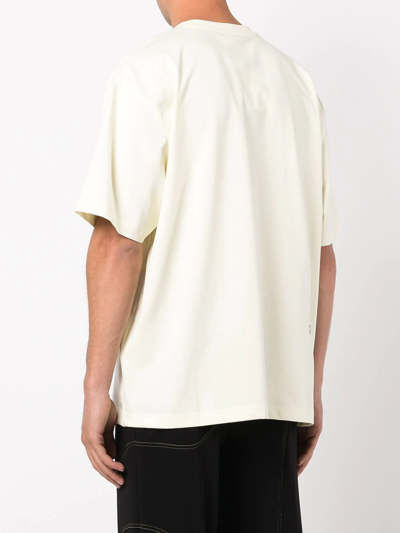 Shop Ader Error Logo-embroidered T-shirt In Yellow